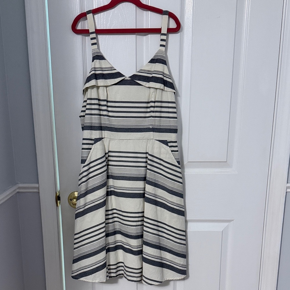 Striped Navy & Cream Spaghetti-Strap Mini Dress